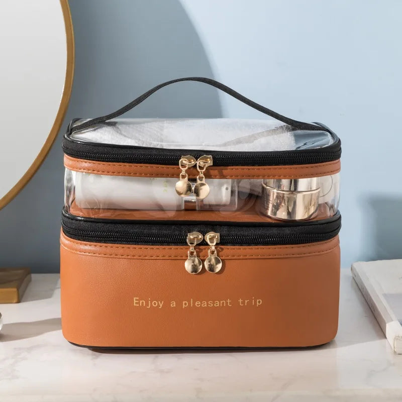 Twin Compartment Cosmetic Case