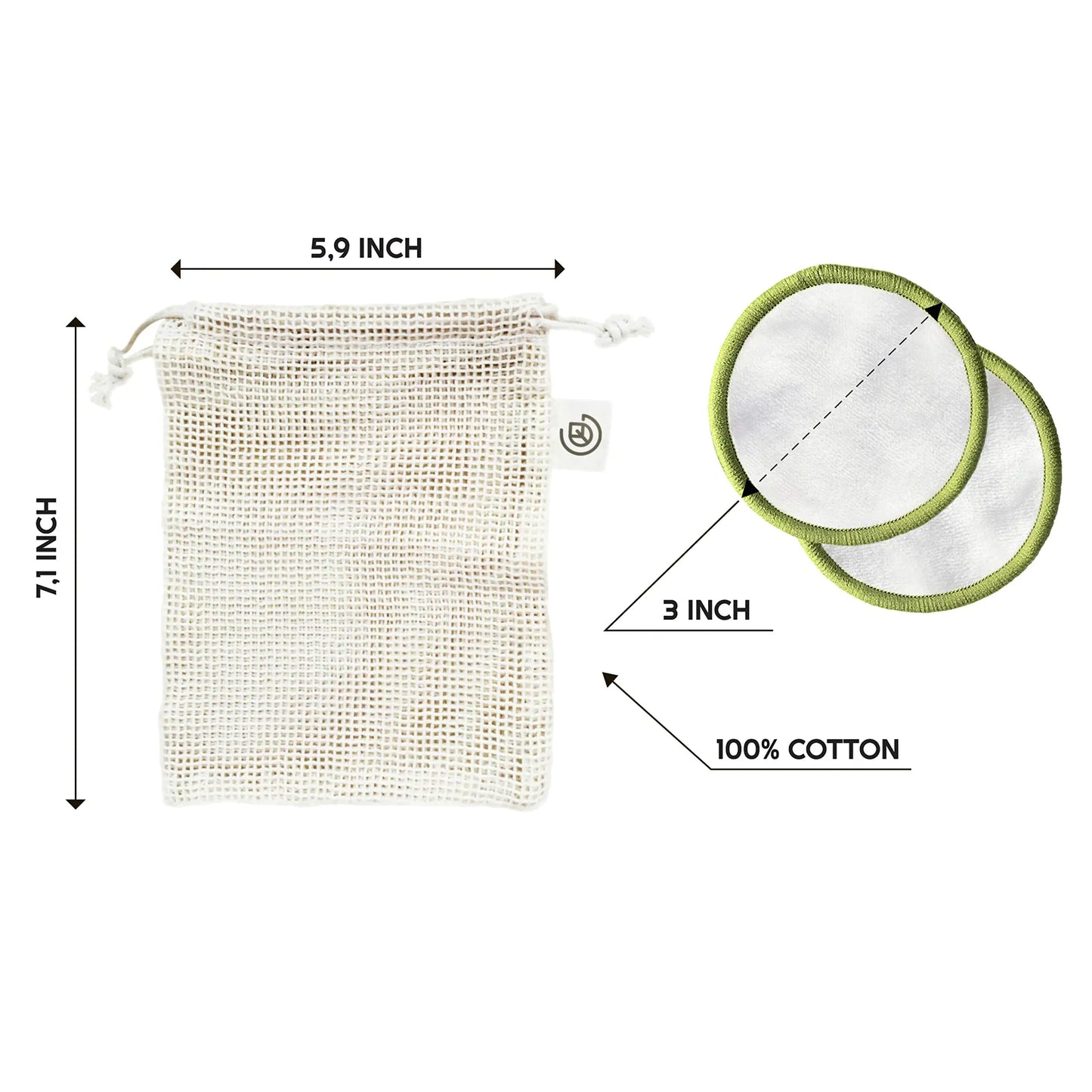 20 Reusable Bamboo Cotton Pads with Storage Box