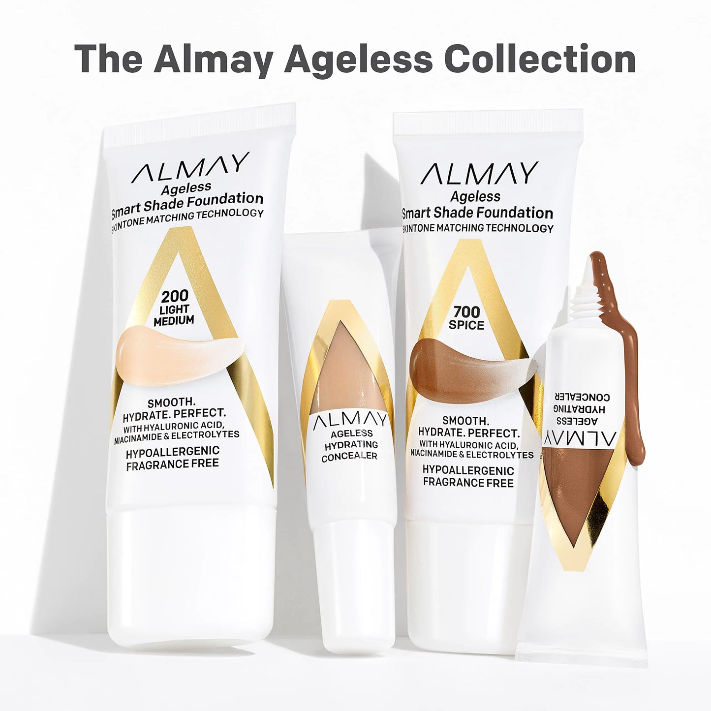 Almay Smart Shade Anti-Aging Foundation, Hyaluronic & Vitamins, Hypoallergenic, 1 Fl Oz