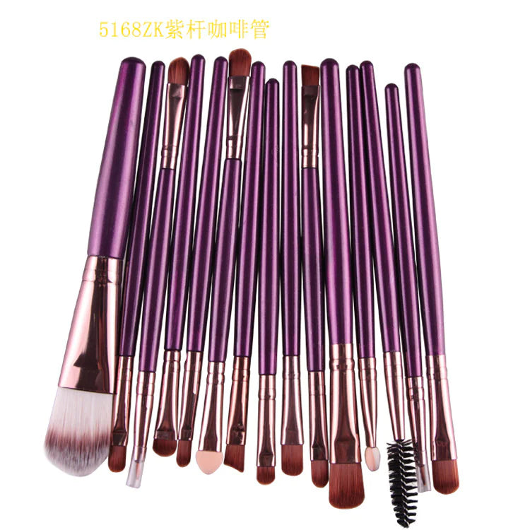 15-Piece Complete Makeup Brush Kit