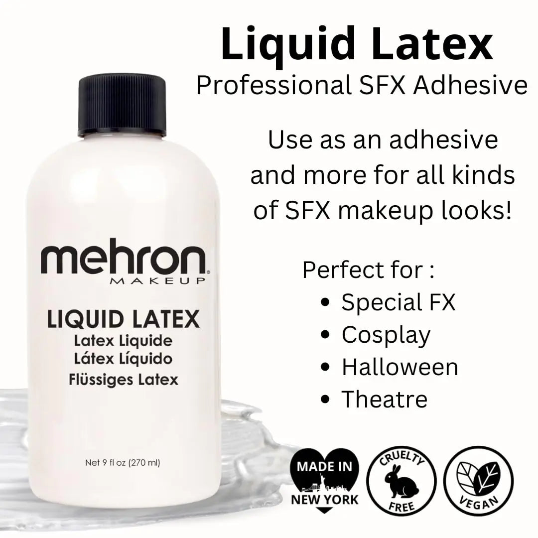 Mehron Pro Liquid Latex for SFX | 9 fl oz Clear