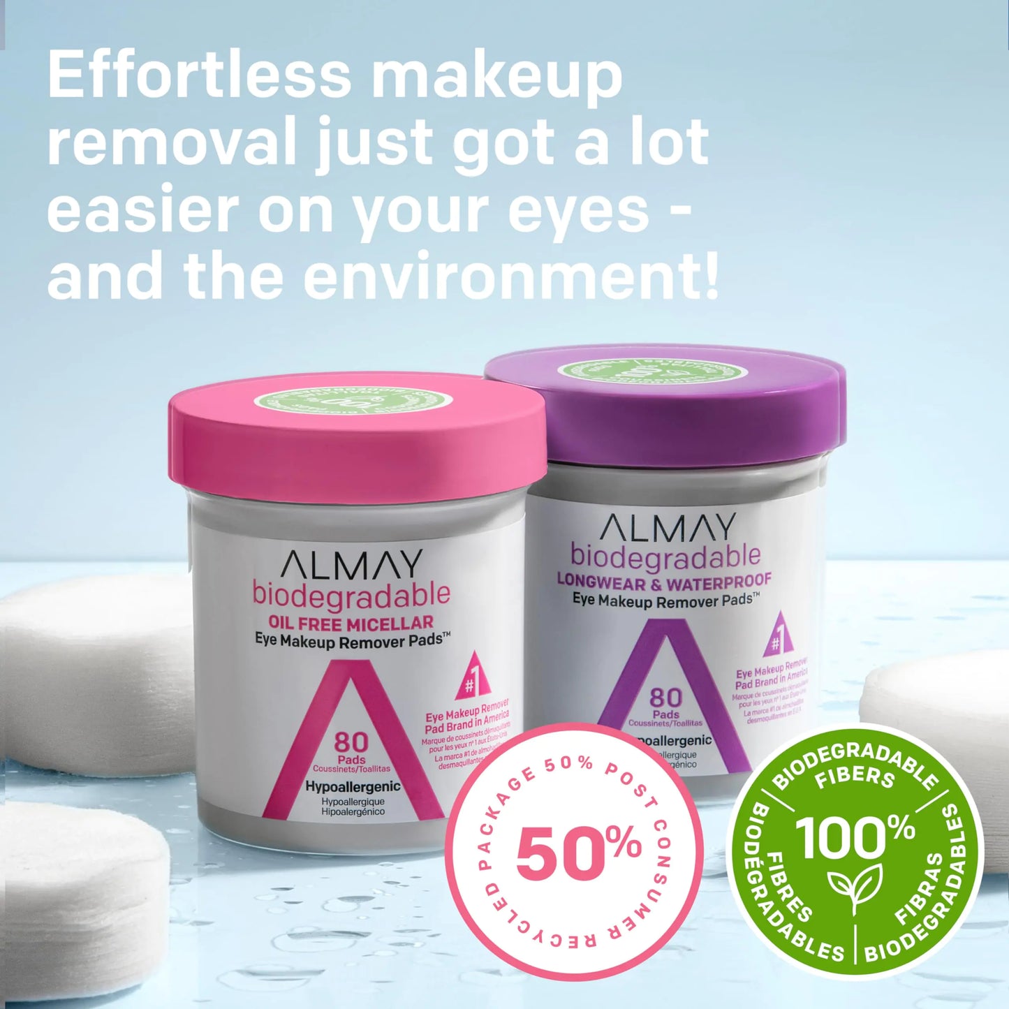 Almay Eco-Friendly Makeup Remover Pads, 120 Count