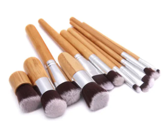 11-Piece Bamboo Makeup Brush Set