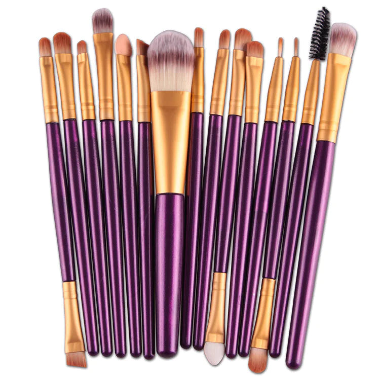 15-Piece Complete Makeup Brush Kit