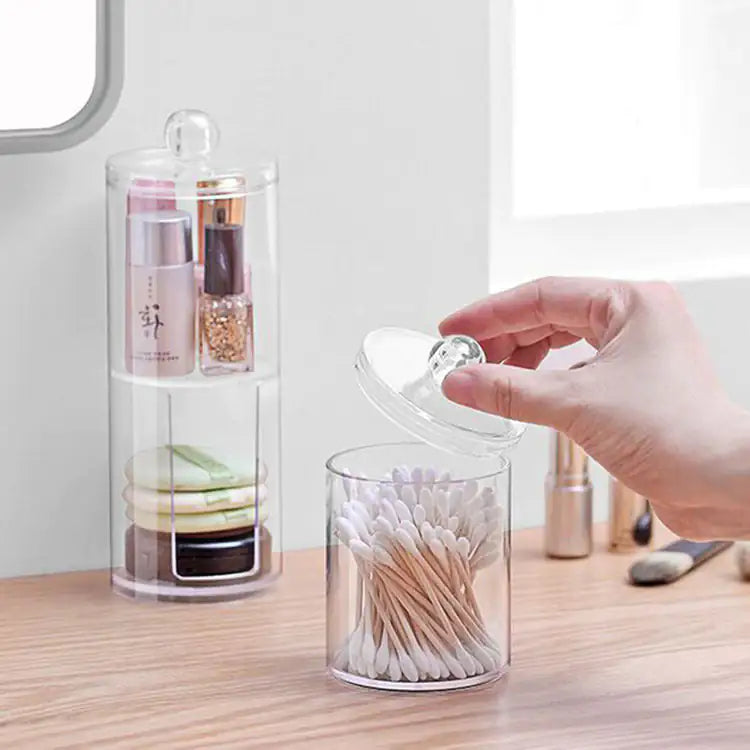 Clear Cosmetic Swab Organizer Box