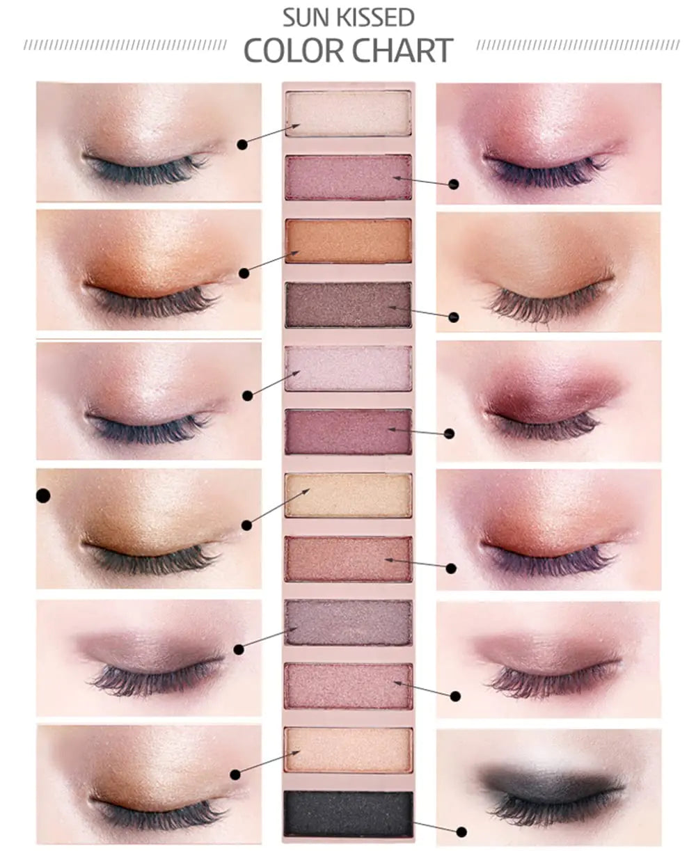 GlamNude 12 Shade Eyeshadow Kit – Matte & Shimmer