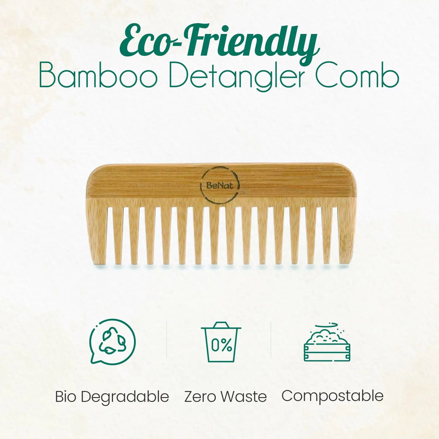 EcoPure Bamboo Hair Comb