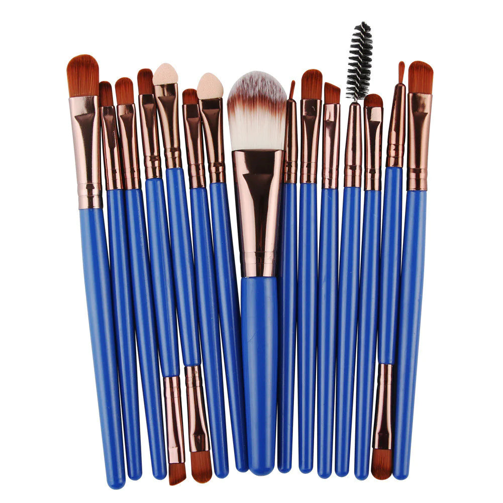 15-Piece Complete Makeup Brush Kit