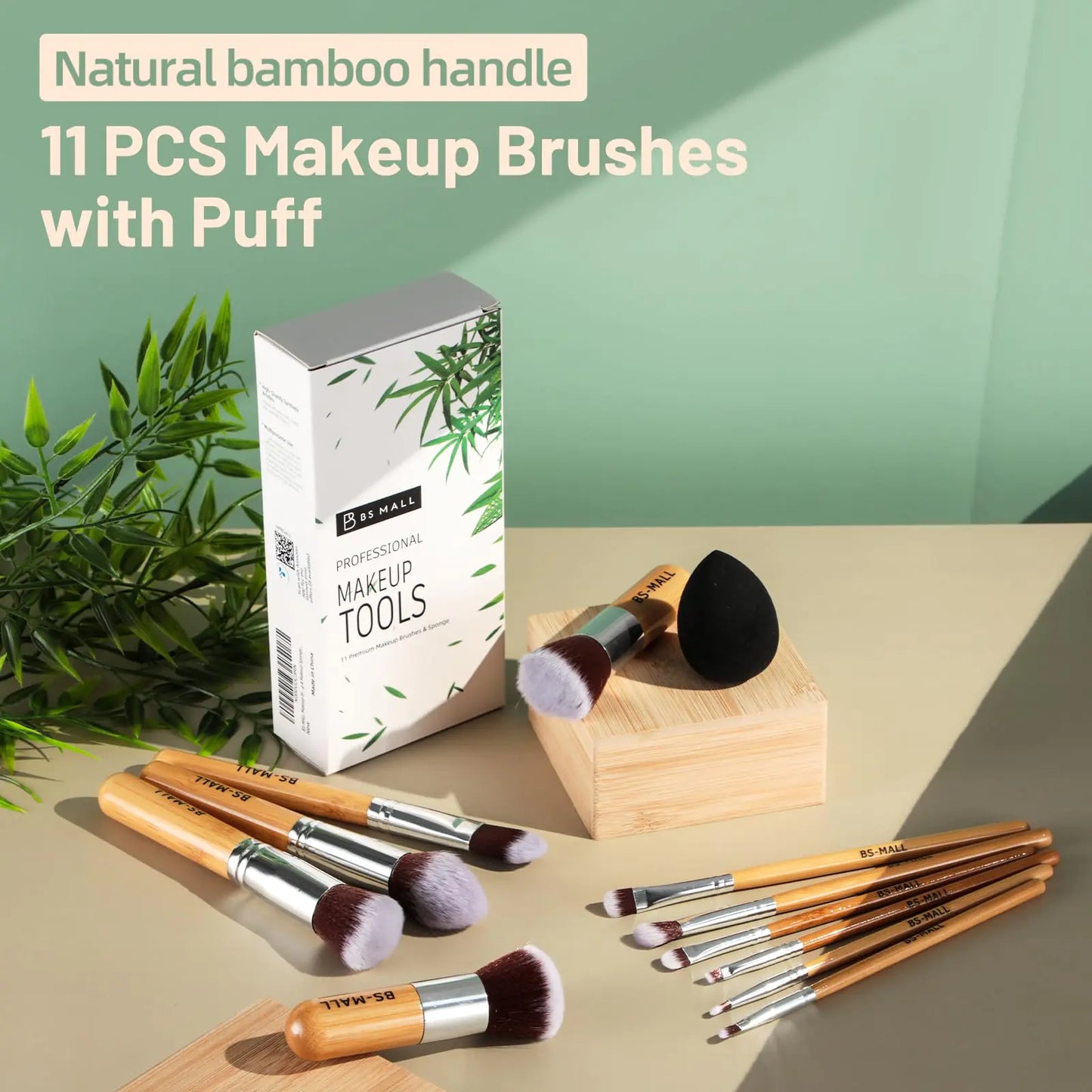 Bamboo Bliss 11pc Kabuki Makeup Brush Set