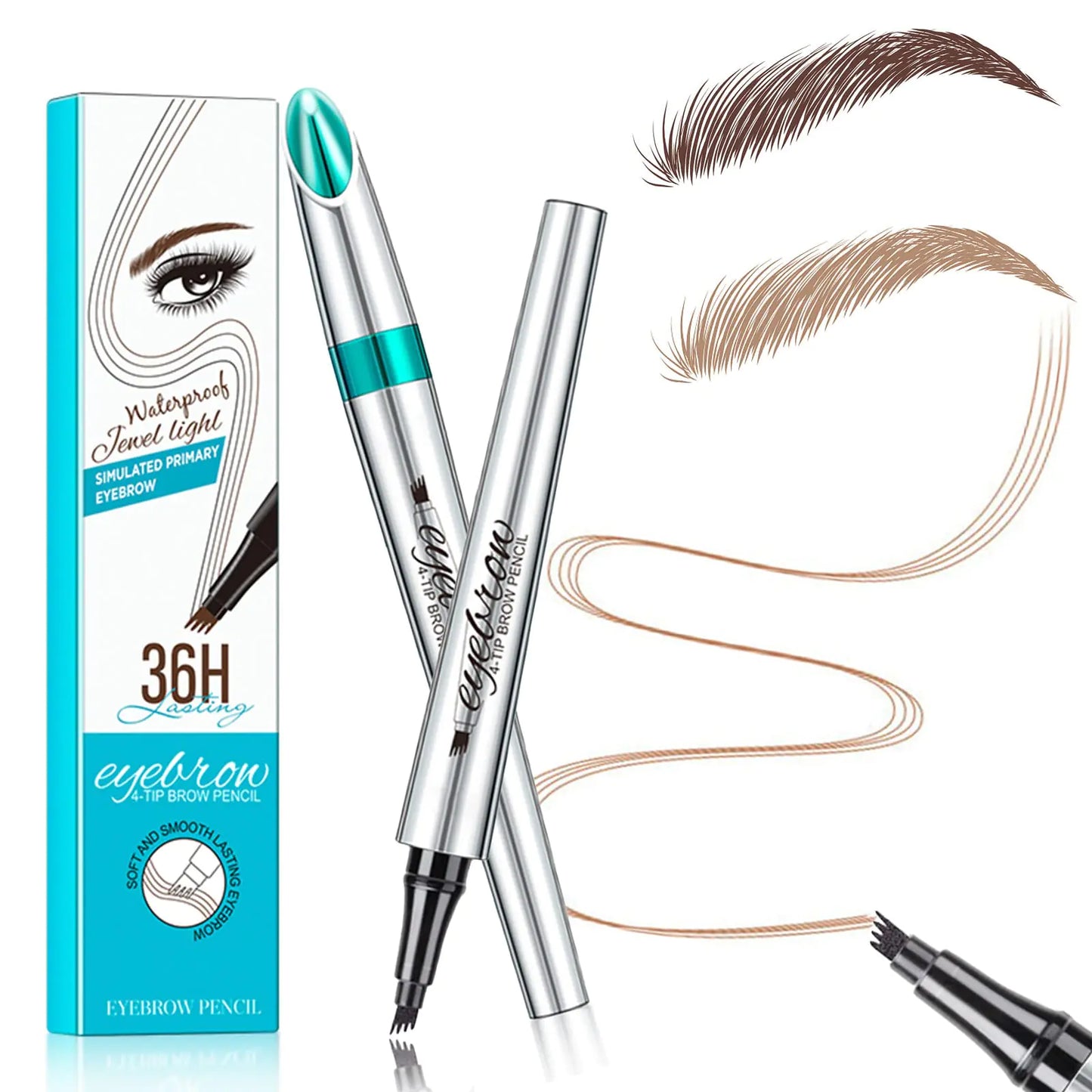 Precision Micro-Fork Eyebrow Pen, Long-Lasting Gray Brow Writer