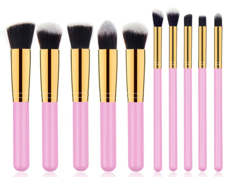 Chic Wooden Cosmetic Brush Kit