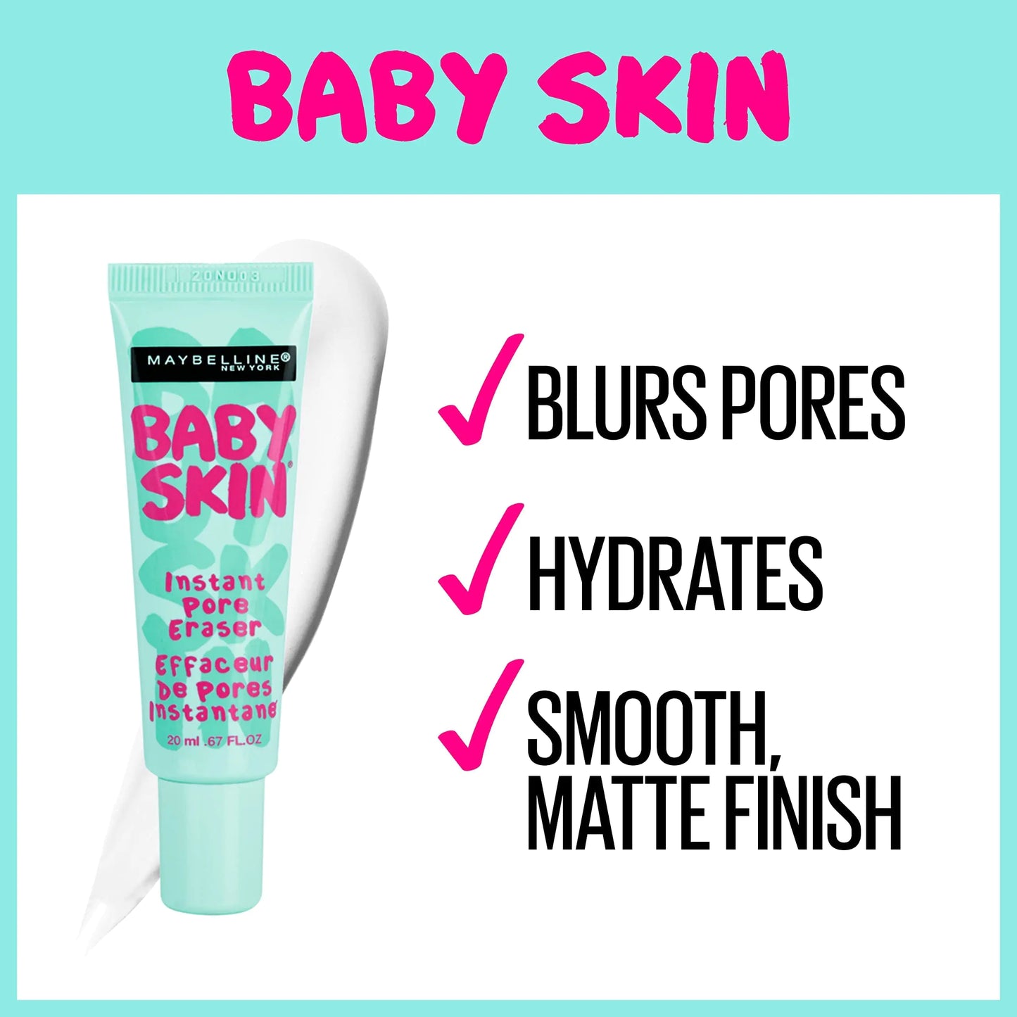 Maybelline Baby Skin Poreless Primer Duo, 0.67 Fl Oz