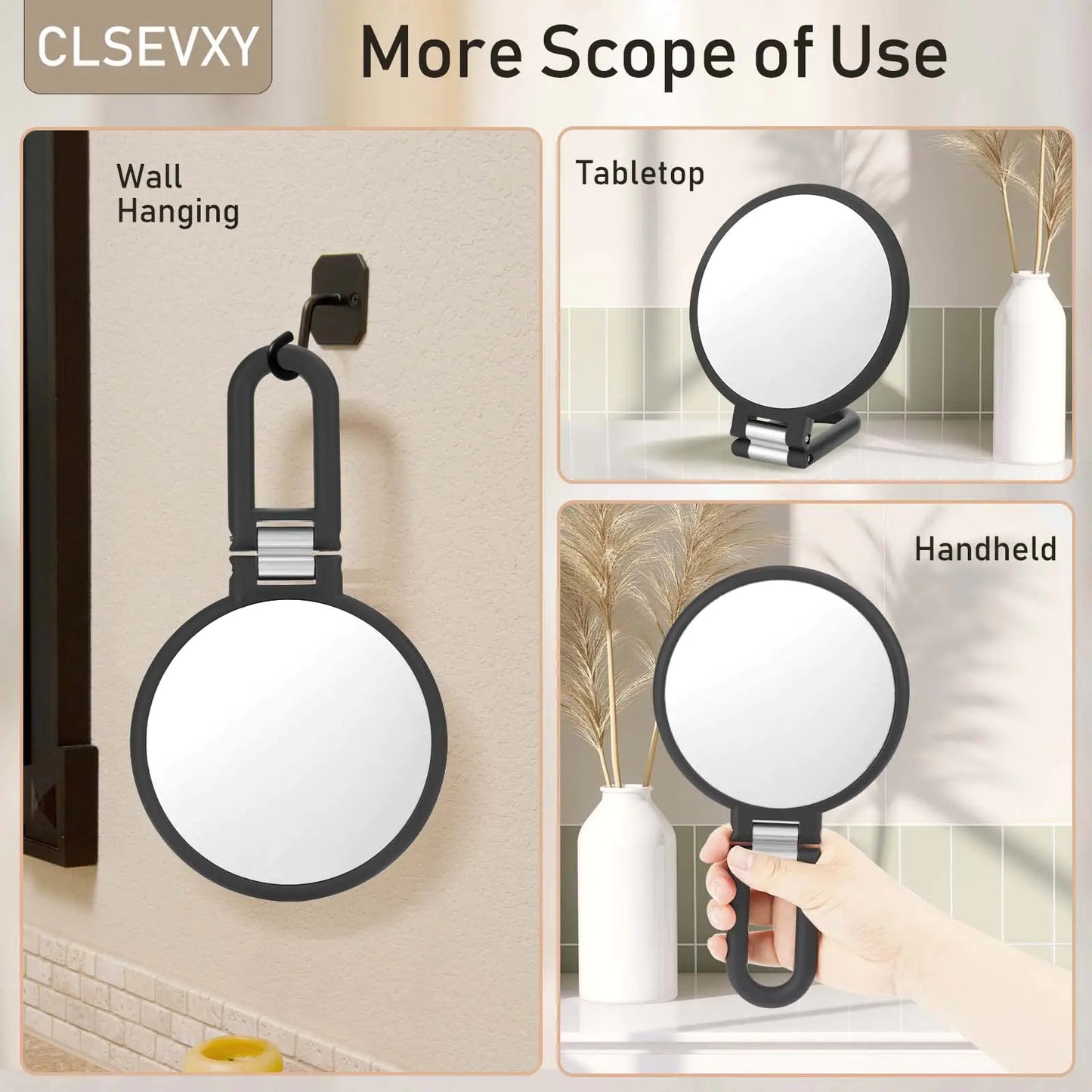 DualView Travel Hand Mirror 1X/15X