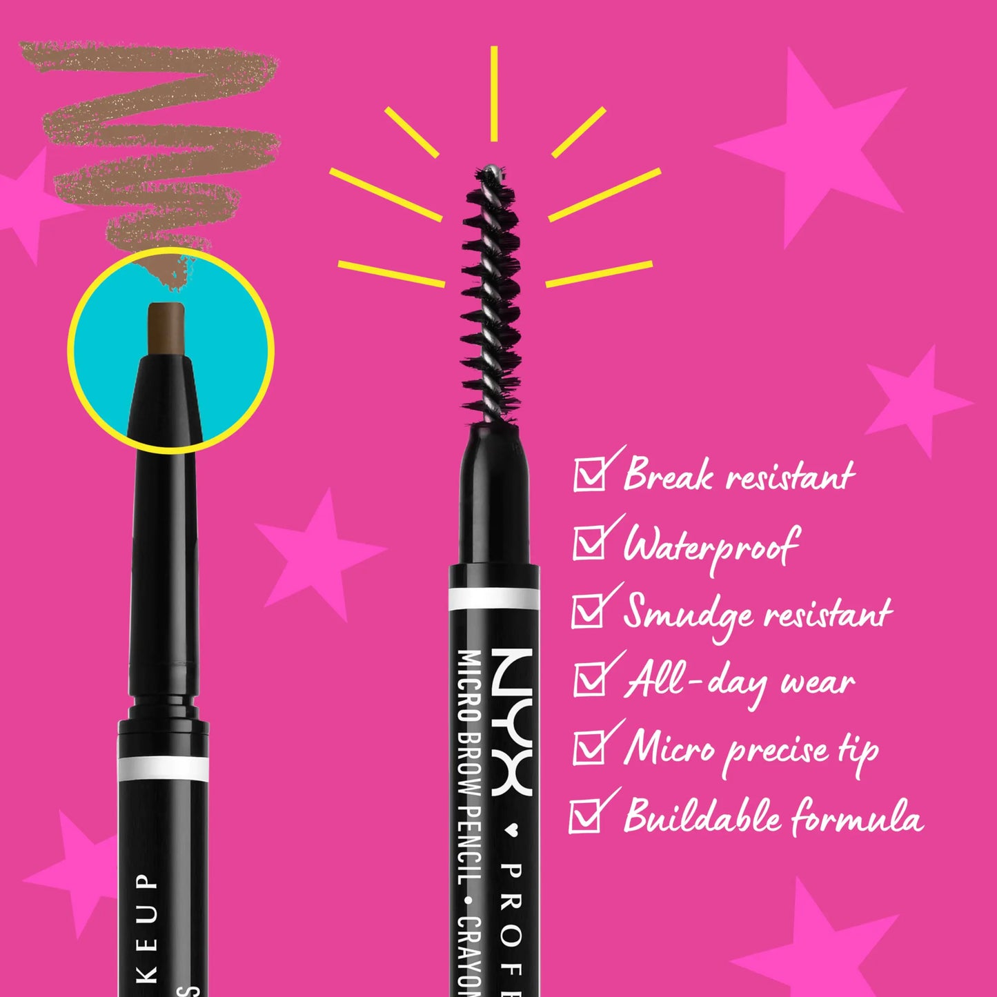 NYX Dual Brow Mascara & Pencil Combo, Brunette