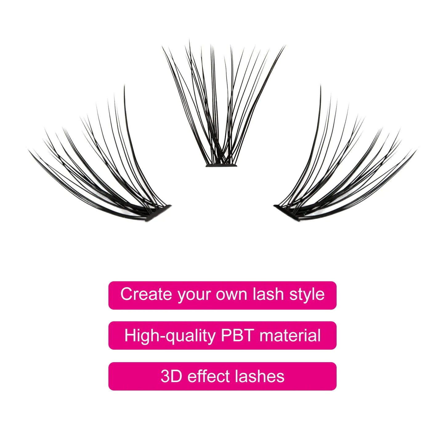 30D D-Curl Faux Mink Cluster Lashes DIY Kit 120pcs