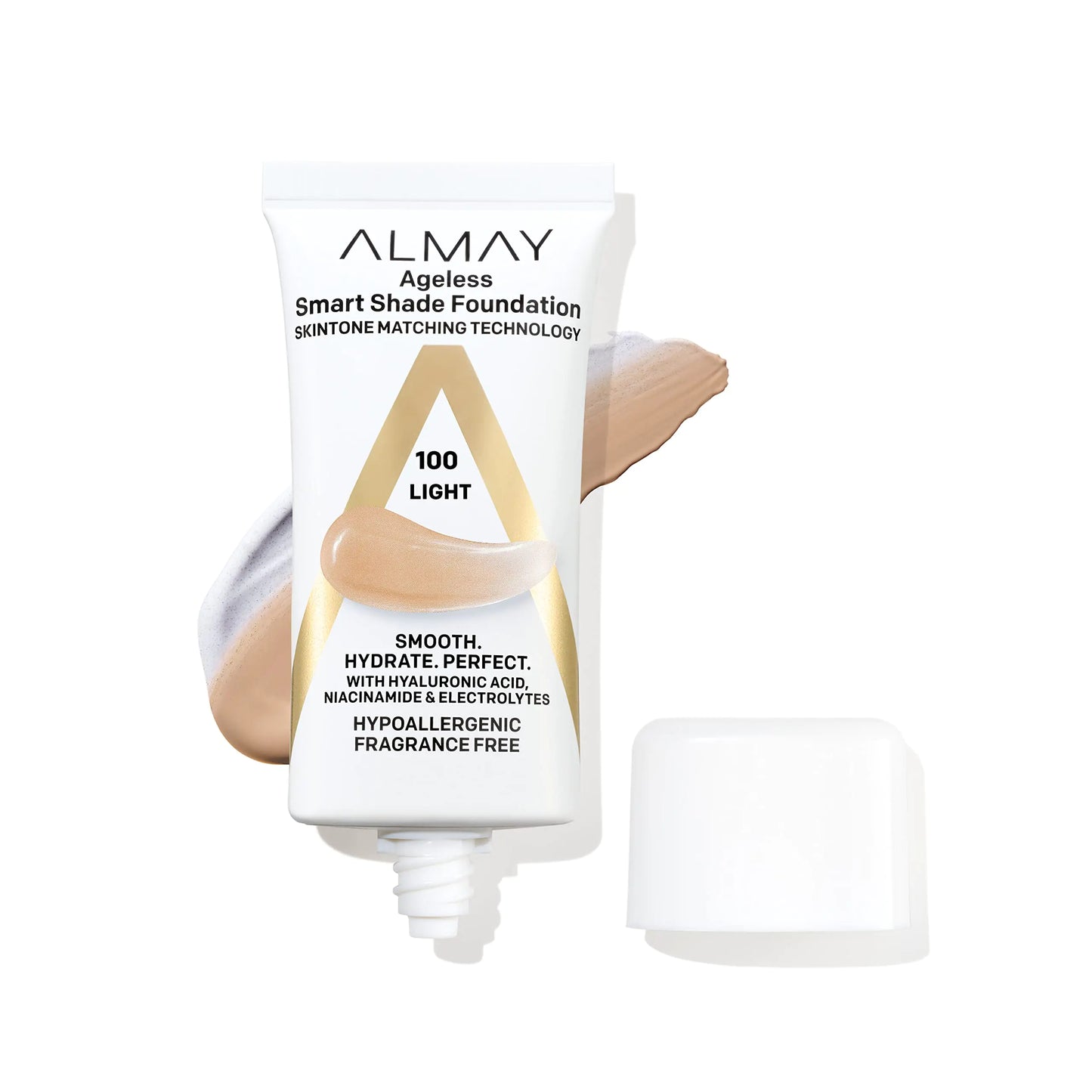 Almay Smart Shade Anti-Aging Foundation, Hyaluronic & Vitamins, Hypoallergenic, 1 Fl Oz