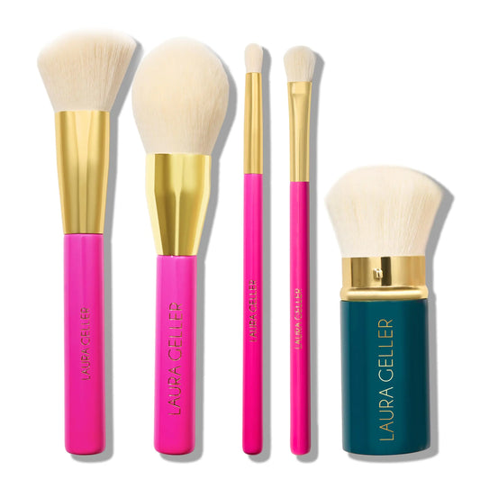 LAURA GELLER 5PC Vegan Makeup Brush Set | Exclusive Amazon Offer