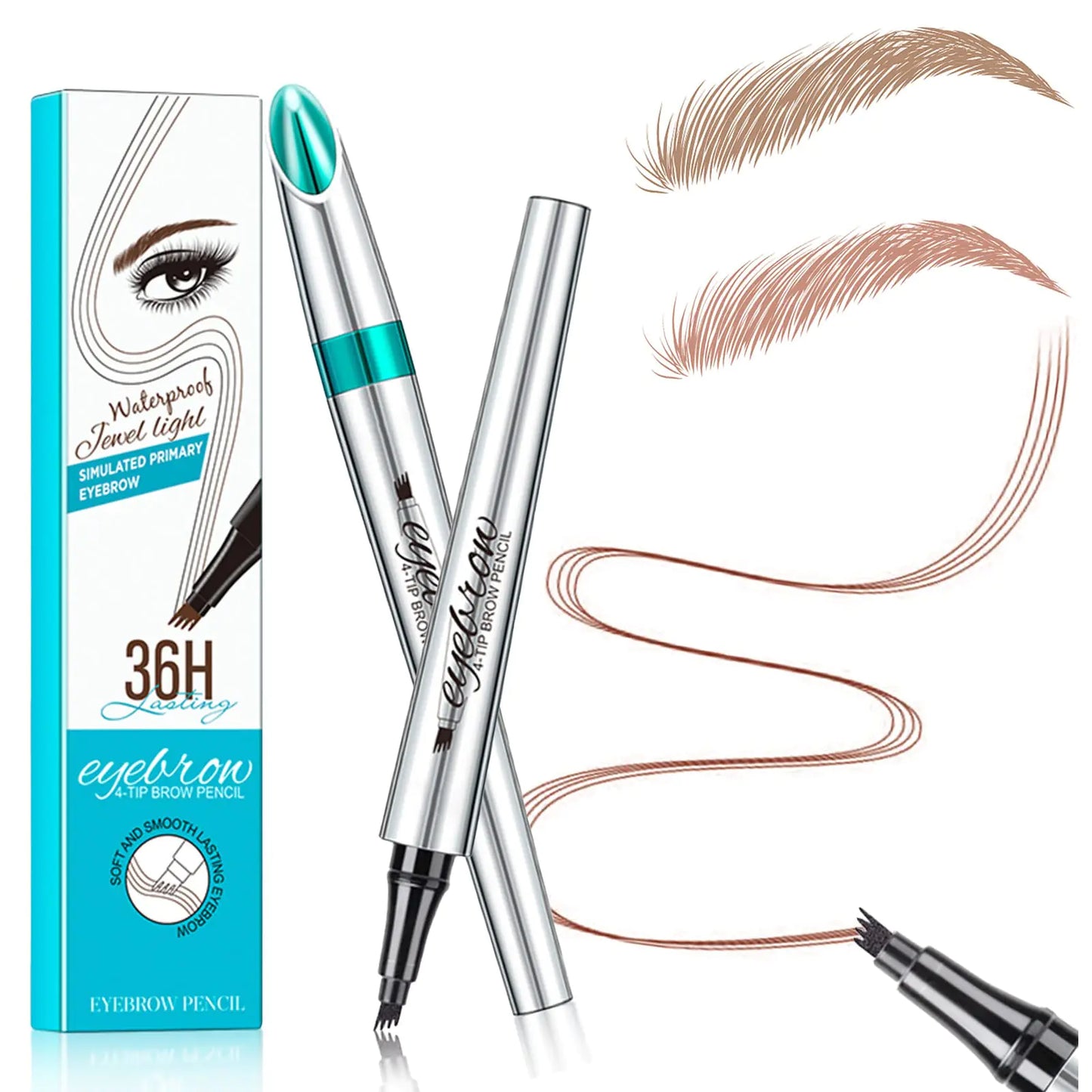 Precision Micro-Fork Eyebrow Pen, Long-Lasting Gray Brow Writer