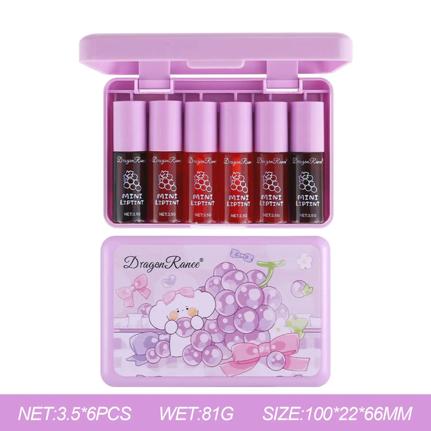 Velvet Grape Lip Stain Trio, Long-Last Wear and Waterproof