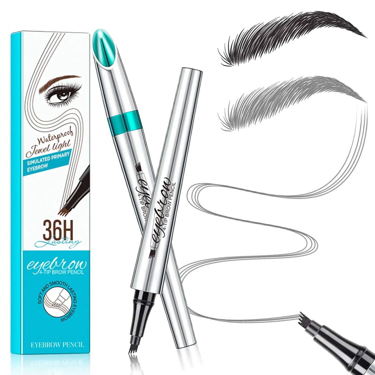 Precision Micro-Fork Eyebrow Pen, Long-Lasting Gray Brow Writer