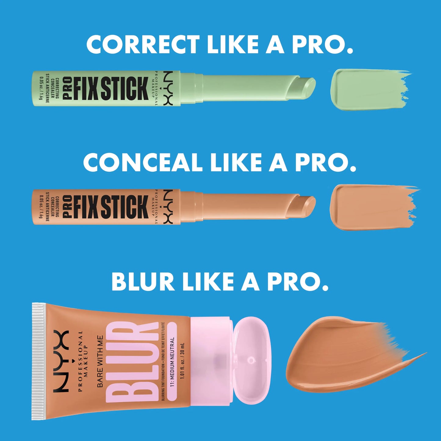 NYX Pro Fix Fair 02 Concealer Stick - Medium Coverage