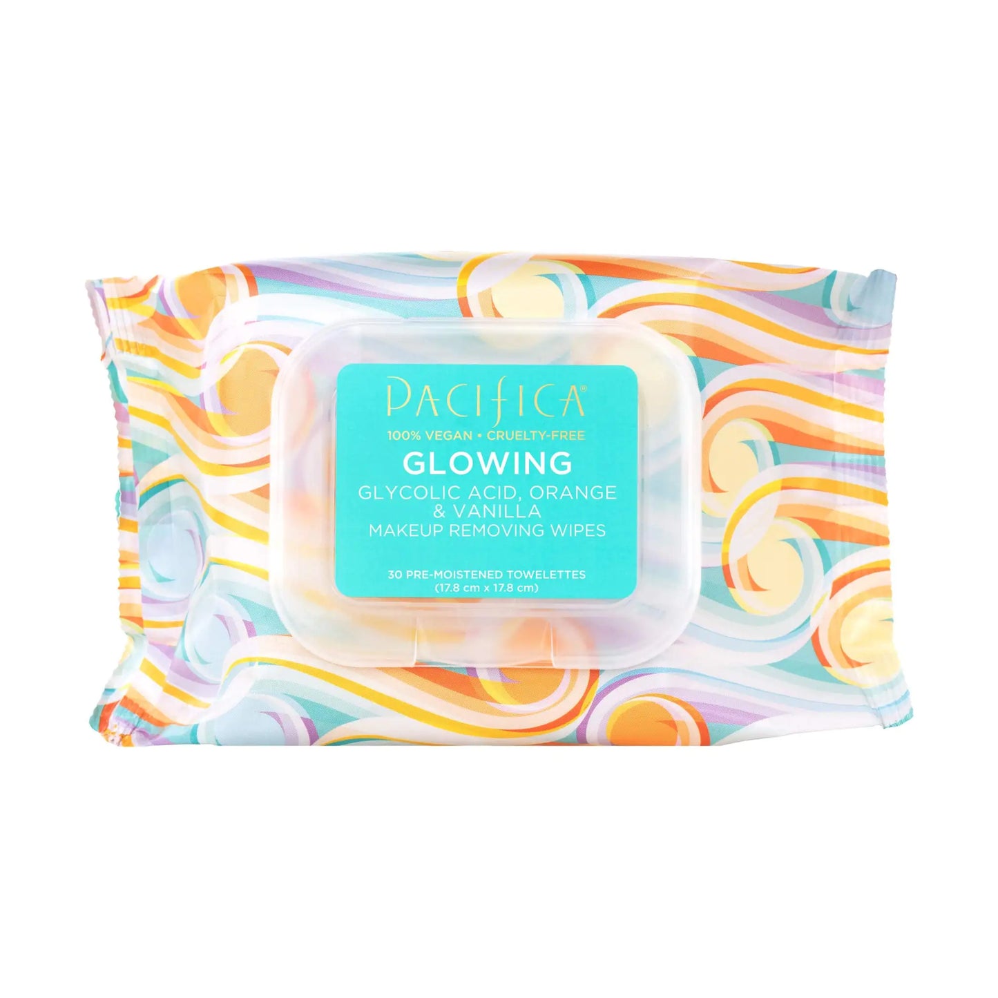 Beauty Glowing Glycolic Acid, Orange & Vanilla Makeup Remover Wipes, Designed To Create Glowing Skin, Vegan & Cruelty-Free, 30 Wipes 30 Count (Pack of 1)