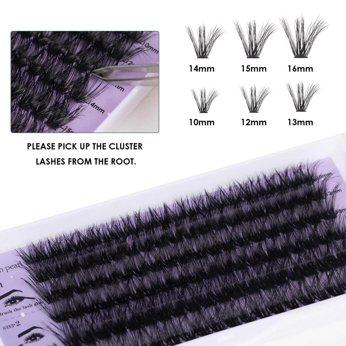 DIY Soft Lash Clusters 120 pcs - Mixed Lengths 10-16mm