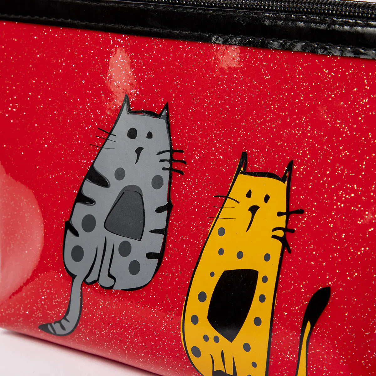 Chic Cat Print Cosmetic Case