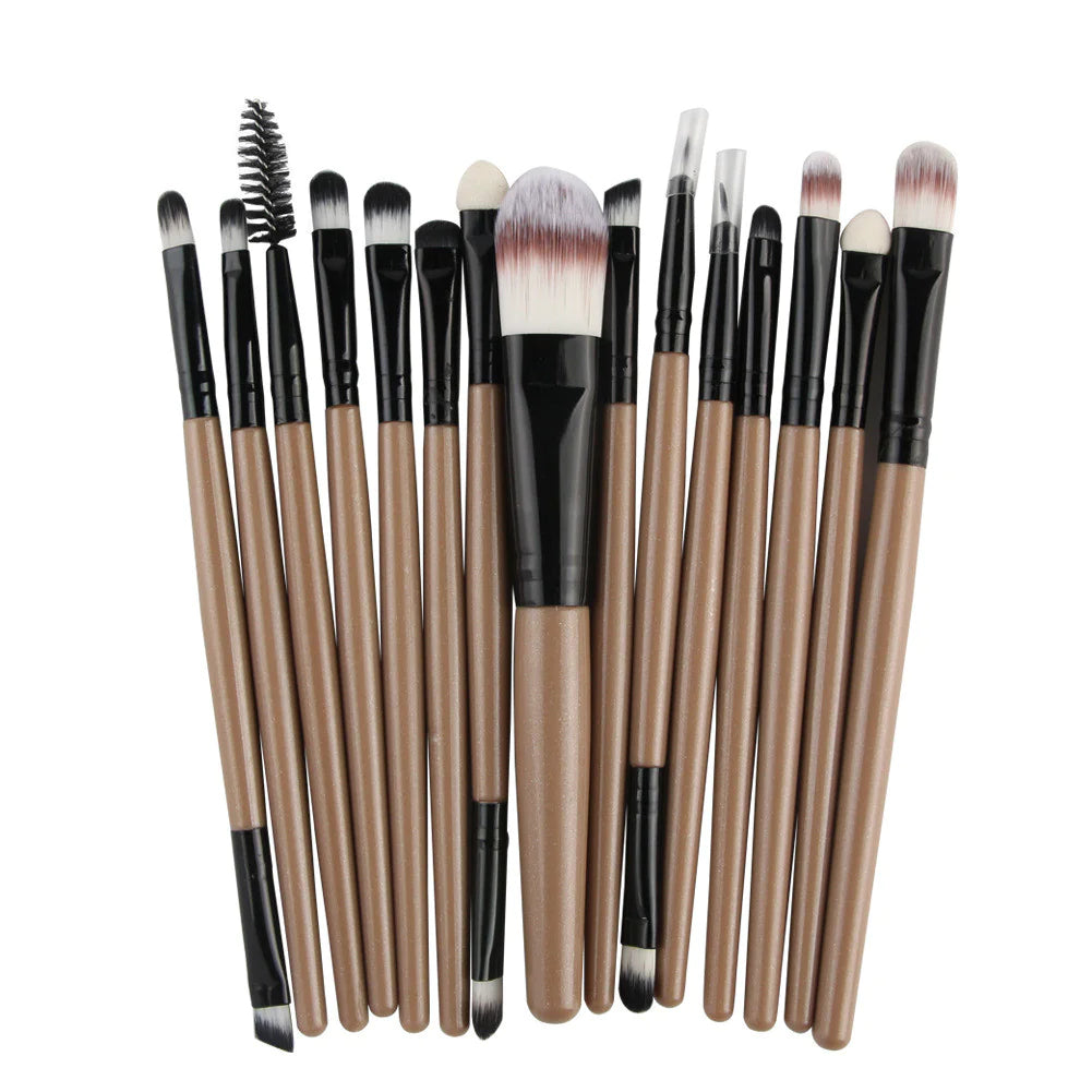 15-Piece Complete Makeup Brush Kit