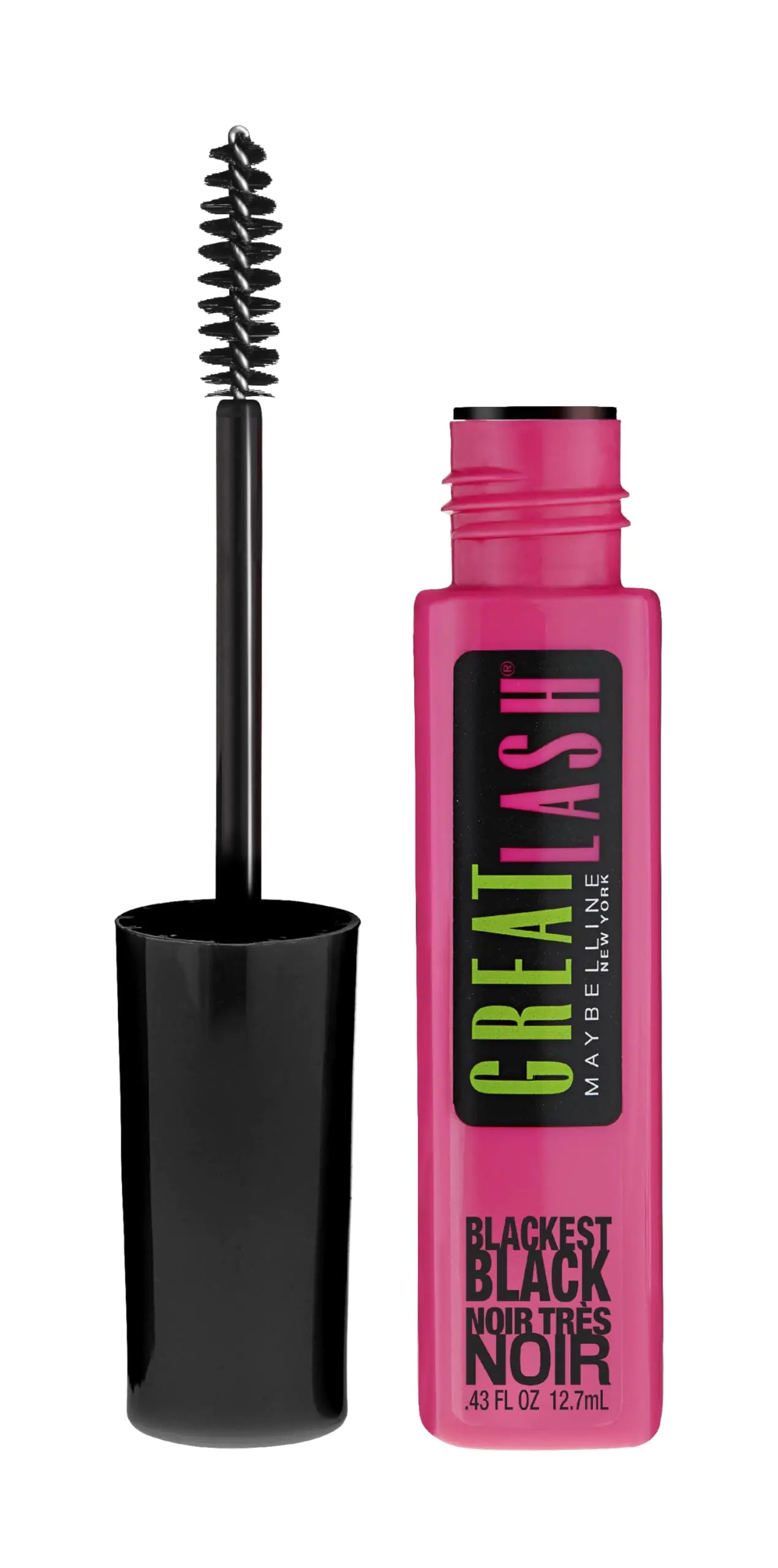 Maybelline Blackest Black Volumizing Mascara, Lash-Enhancing Formula, 0.43 Fl Oz