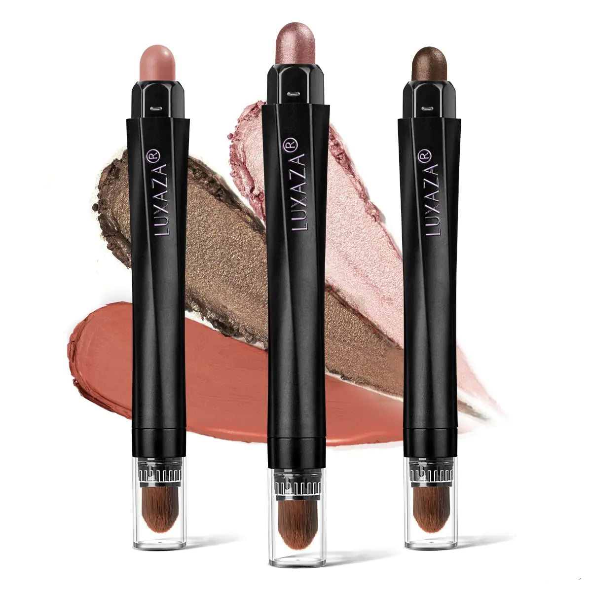 3-Piece Long-Wear Cream Eyeshadow Set – Brown & Pink