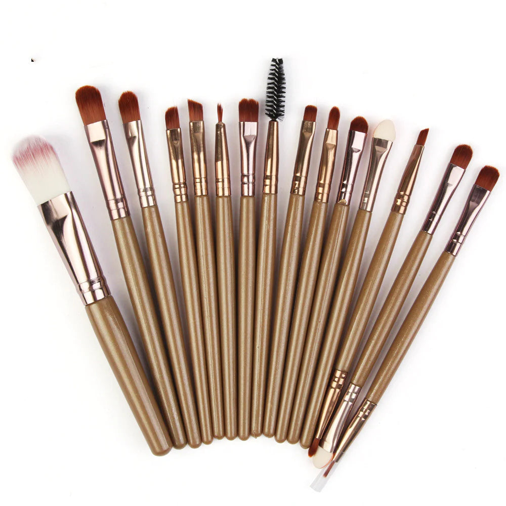 15-Piece Complete Makeup Brush Kit