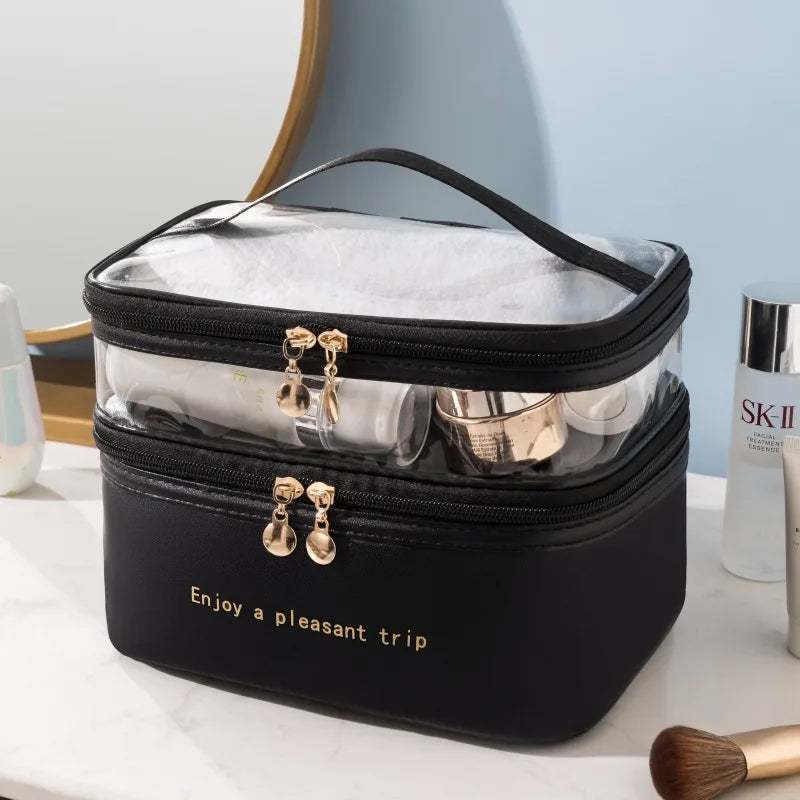 Twin Compartment Cosmetic Case