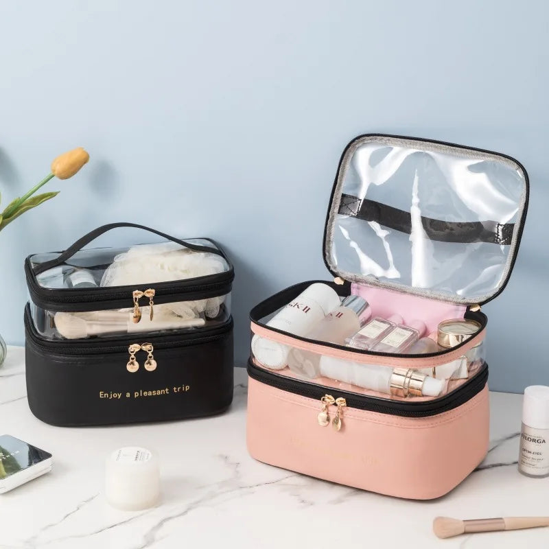 Twin Compartment Cosmetic Case