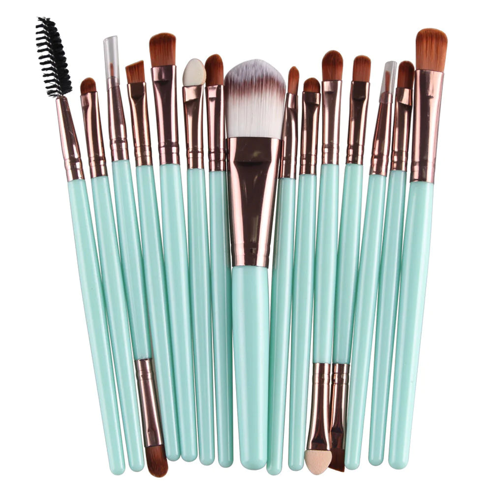 15-Piece Complete Makeup Brush Kit