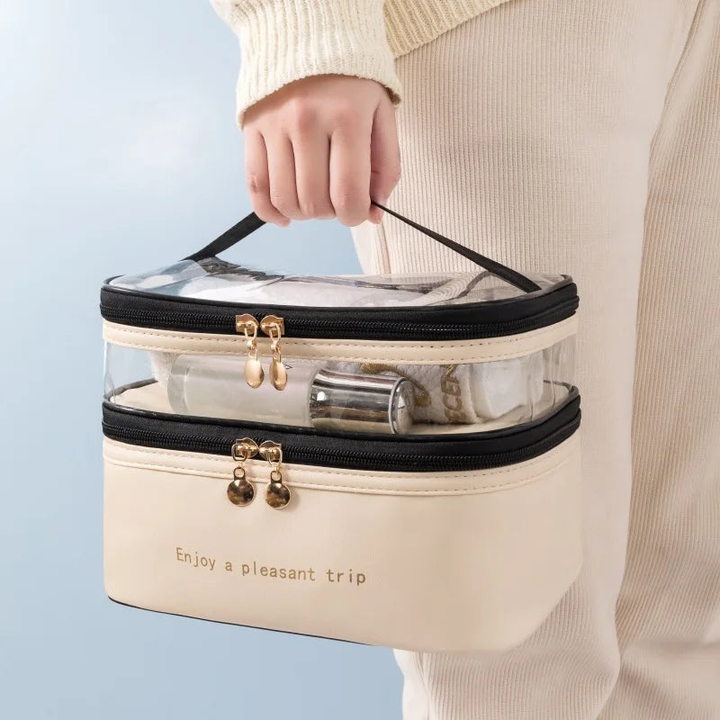 Twin Compartment Cosmetic Case