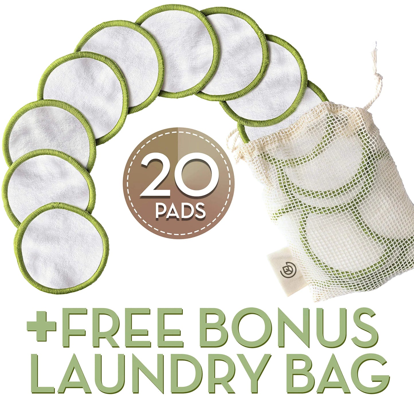 20 Reusable Bamboo Cotton Pads with Storage Box