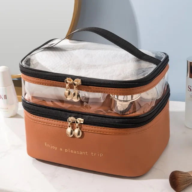 Twin Compartment Cosmetic Case