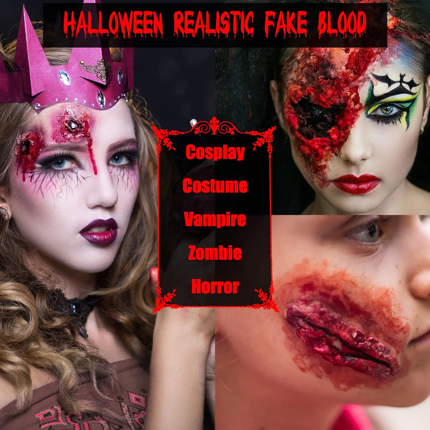 BOBISUKA Halloween 3-in-1 SFX Blood Makeup Set