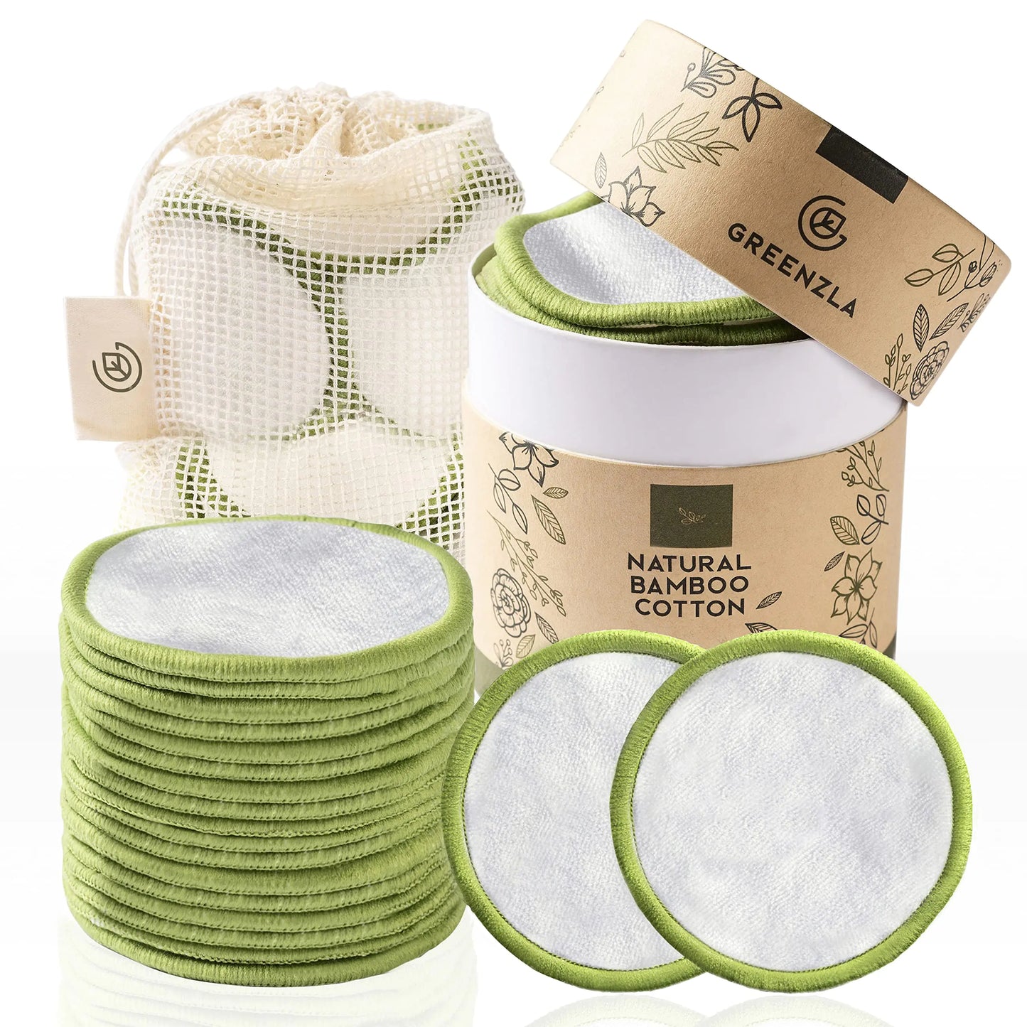 20 Reusable Bamboo Cotton Pads with Storage Box