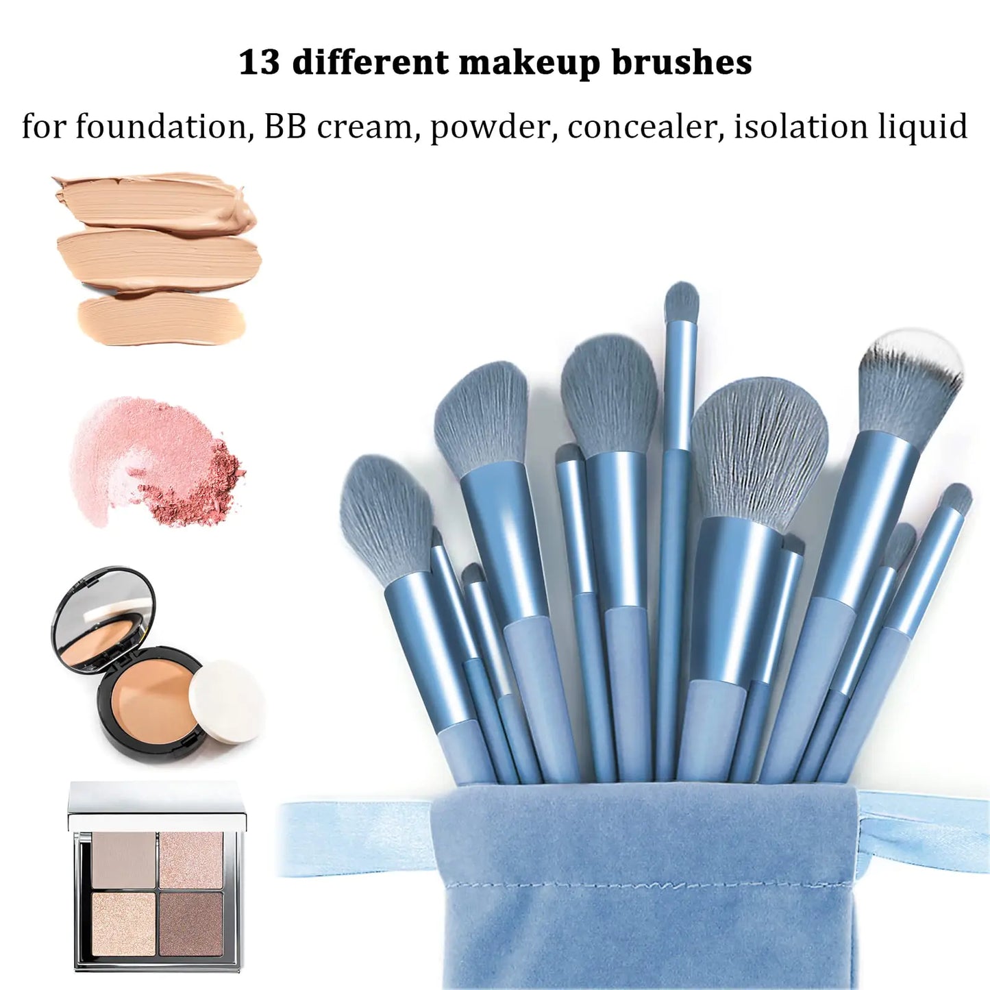 Sky-Blue Koccido 22-Piece Makeup Brush Set