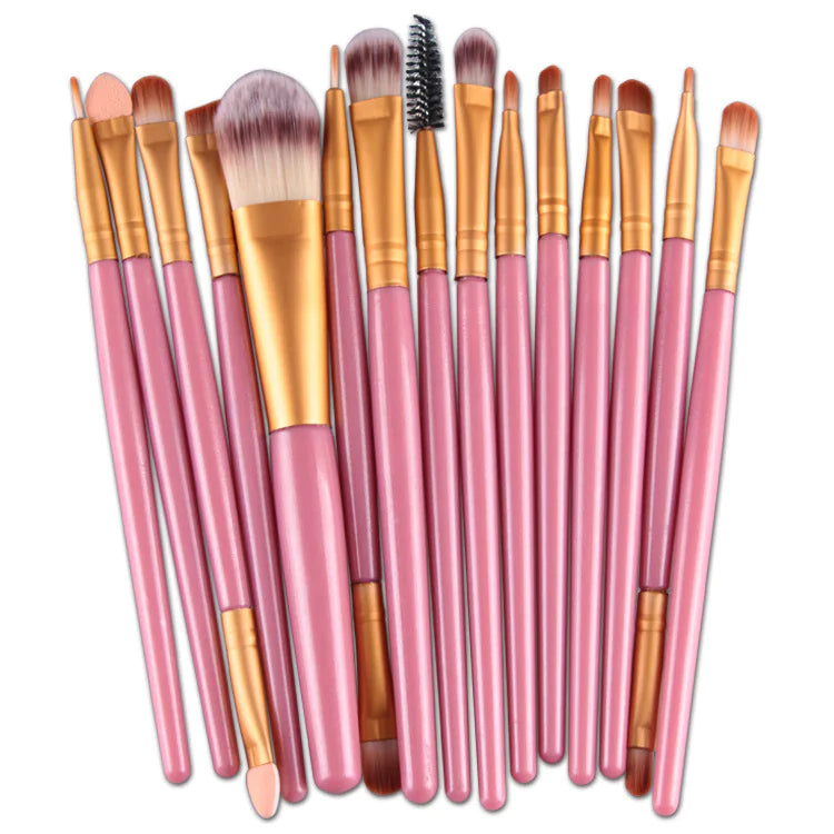 15-Piece Complete Makeup Brush Kit