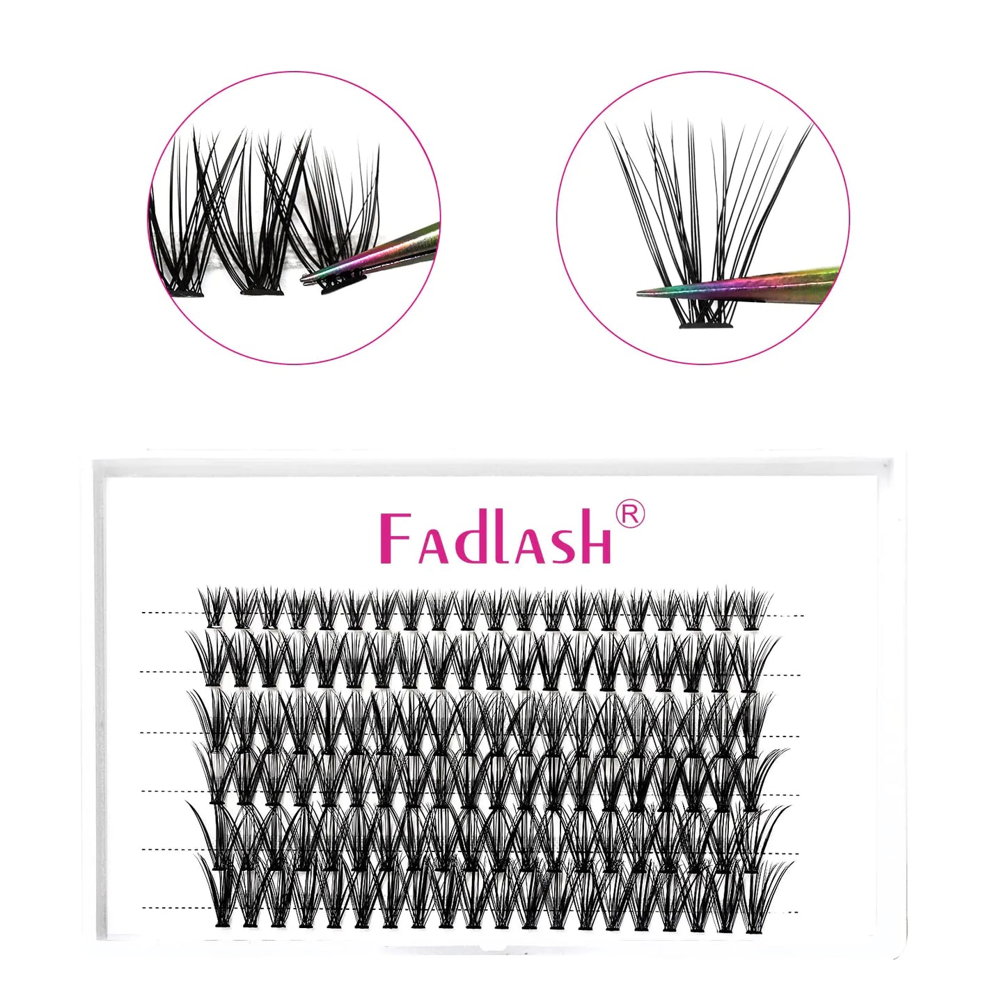 30D D-Curl Faux Mink Cluster Lashes DIY Kit 120pcs