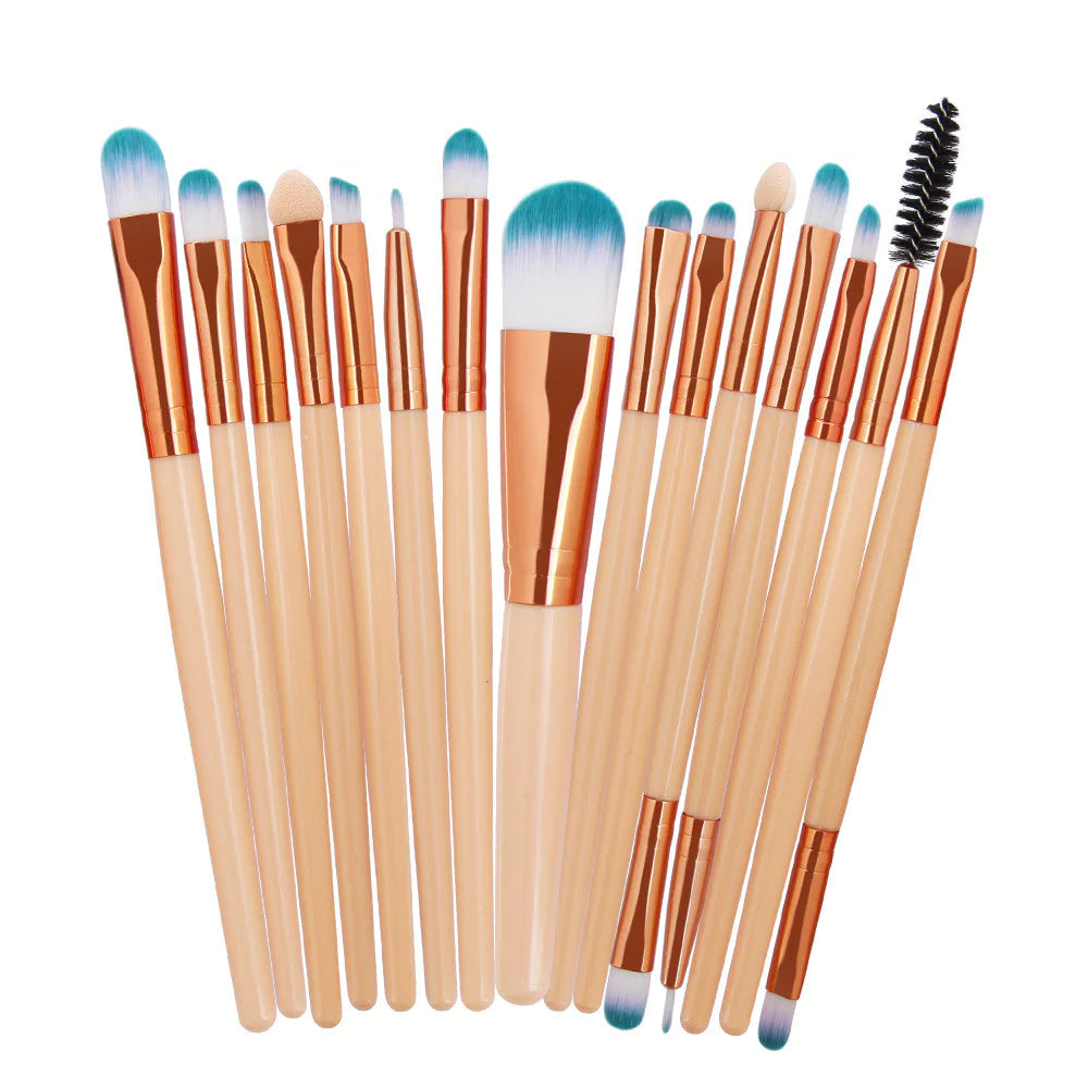 15-Piece Complete Makeup Brush Kit