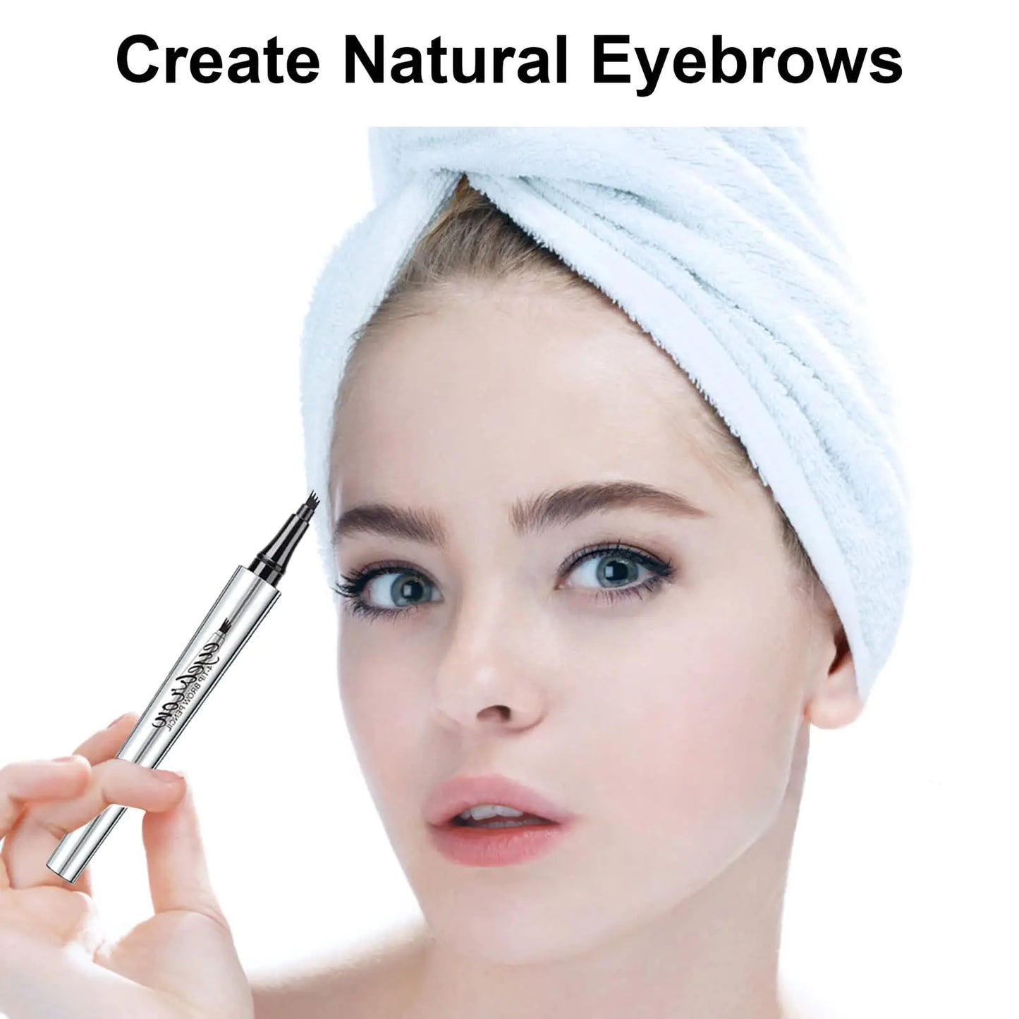 Precision Micro-Fork Eyebrow Pen, Long-Lasting Gray Brow Writer