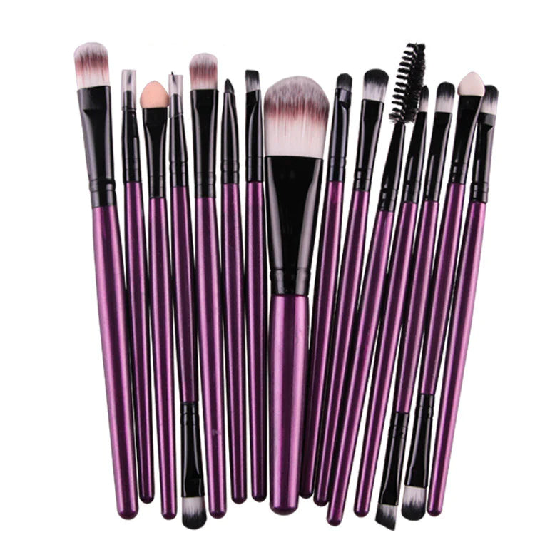 15-Piece Complete Makeup Brush Kit