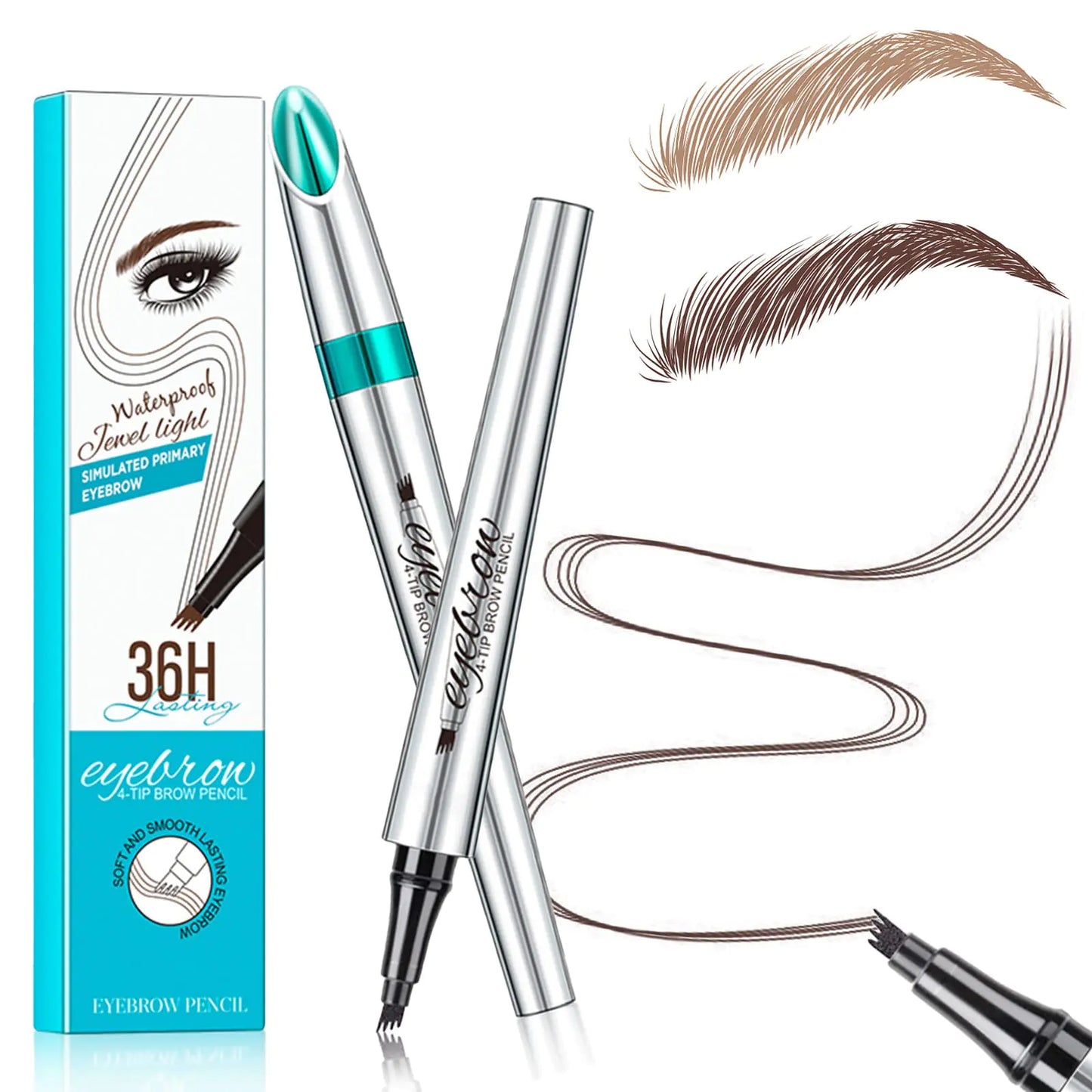 Precision Micro-Fork Eyebrow Pen, Long-Lasting Gray Brow Writer