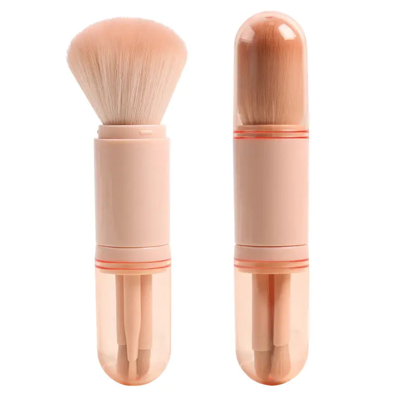 4-in-1 Retractable Mini Makeup Brush Set: Eye and Skin Tone Brushes